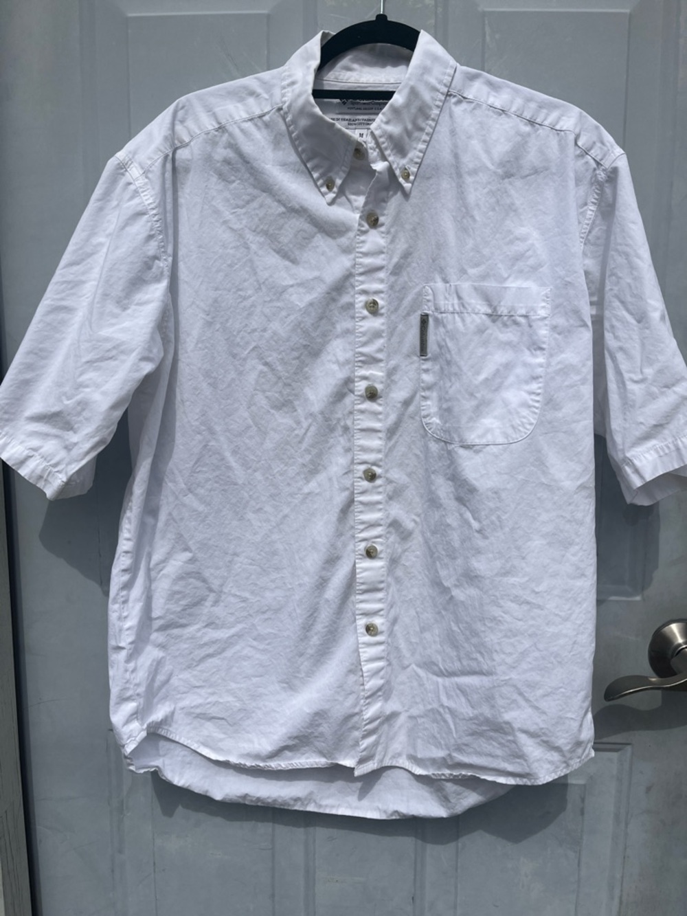 Men’s Columbia 100% Cotton Short Sleeve White Button Down